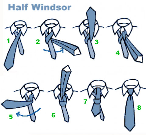 Как завязывать галстук - узел Half Windsor