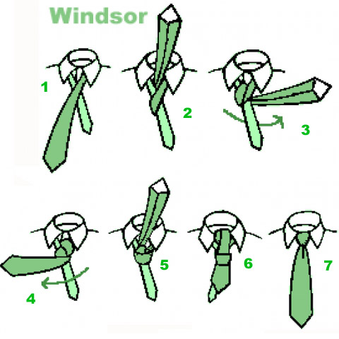 Как завязывать галстук - узел Windsor
